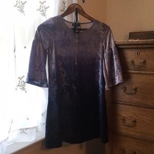 Velour dress with ombre effect